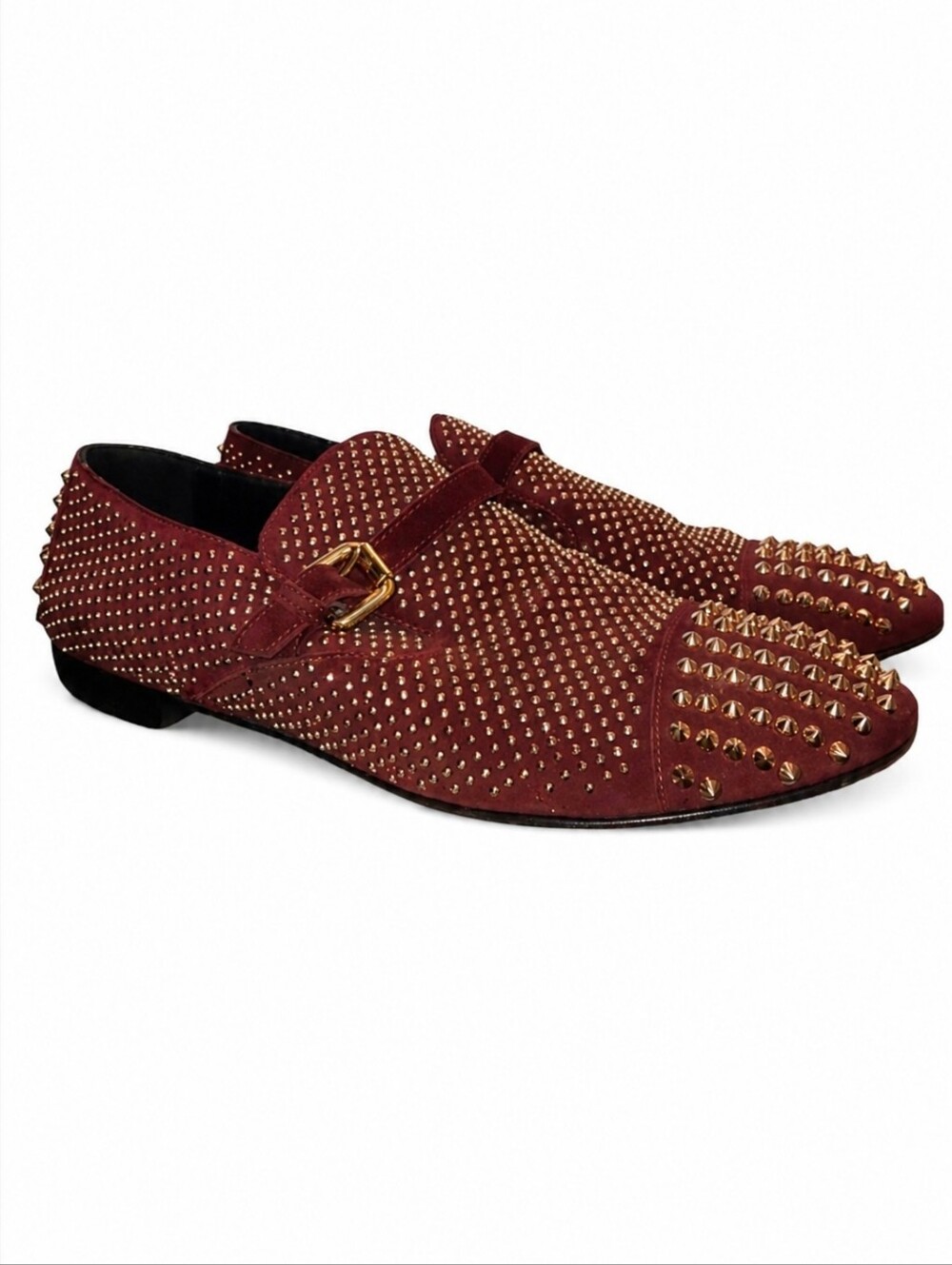 GIUSEPPE ZANOTTI | Studded Suede Loafers Brown Gold EU 45 US 12